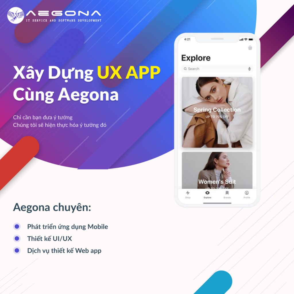 Aegona chuyên phát triển app mobile độc quyền cho iOS – Android chuyên nghiệp 