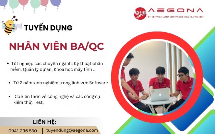 Công ty Aegona tuyển dụng Nhân Viên QC/Tester