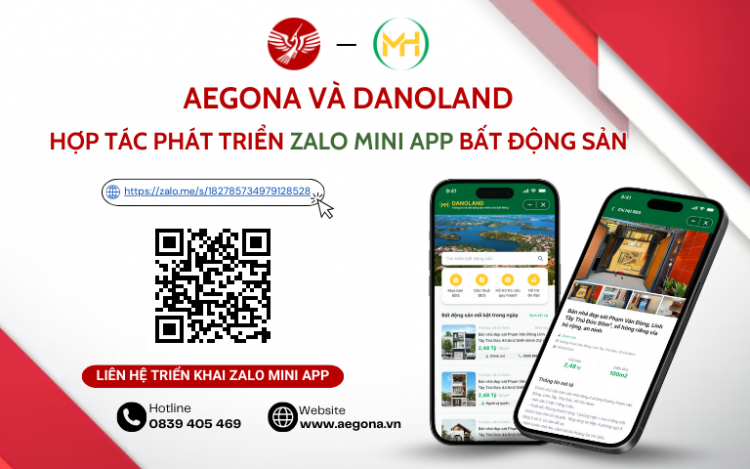 Aegona và Danoland hợp tác phát triển Zalo Mini App bất động sản