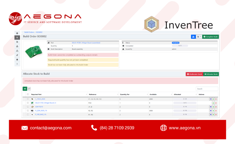 Phần mềm quản lý kho Inventree 