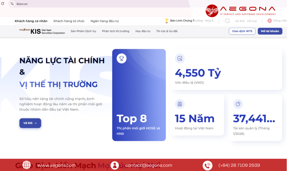 Website KISVN - Khách hàng cá nhân