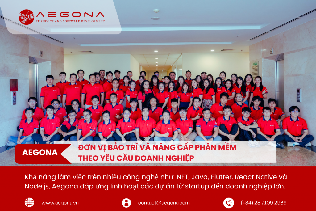 Aegona – Đối tác bảo trì và nâng cấp phần mềm toàn diện cho doanh nghiệp