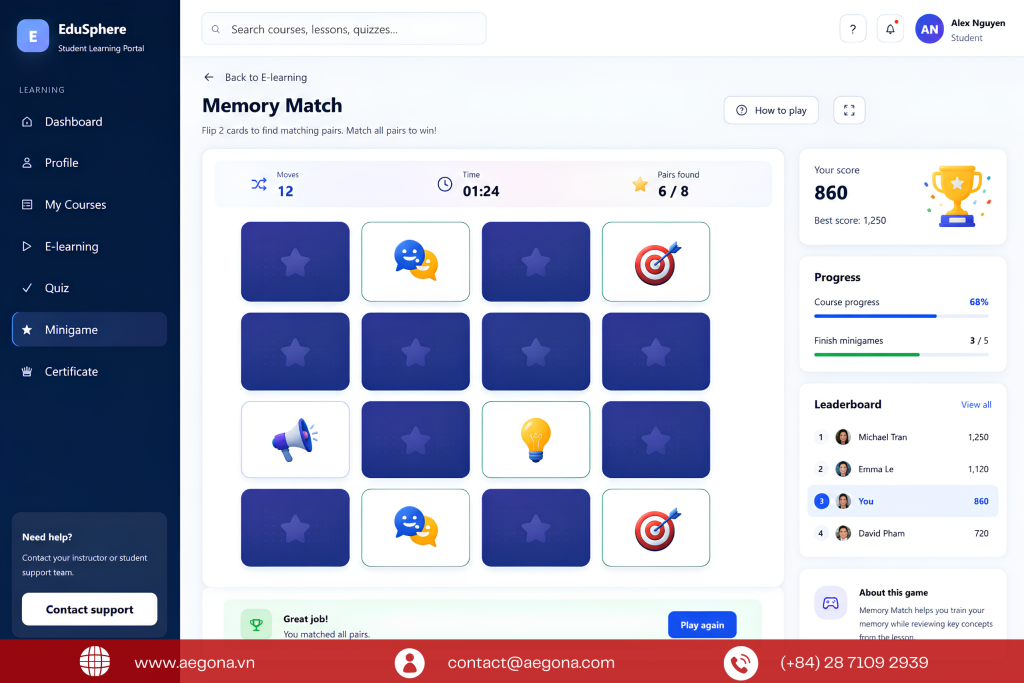 Tích hợp Minigame trên hệ thống LMS