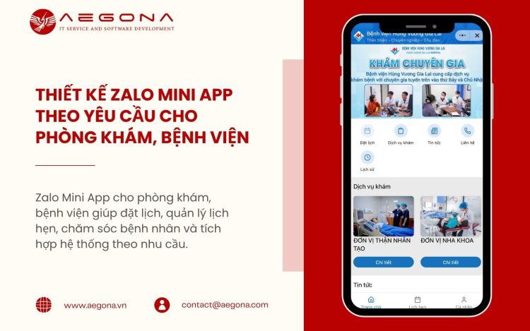 Thiết kế Zalo Mini App theo yêu cầu cho phòng khám, bệnh viện