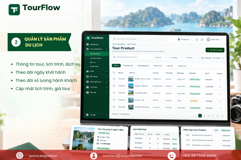 Tour Management – Quản lý sản phẩm và lịch khởi hành